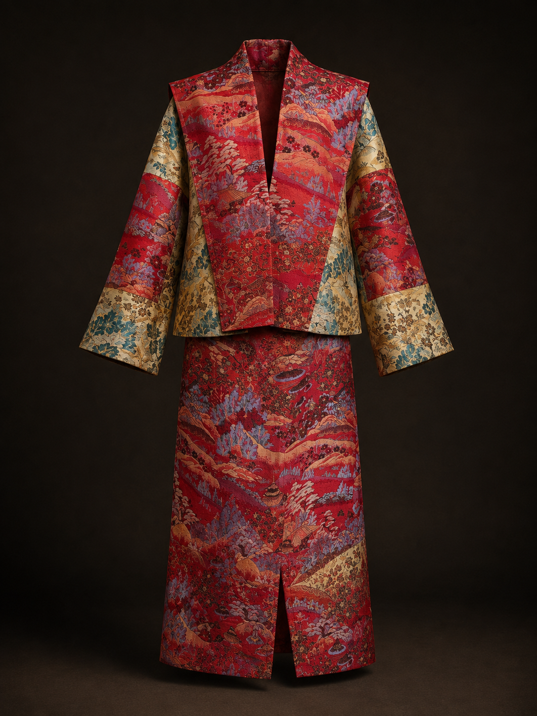 Red Brocade Ensemble