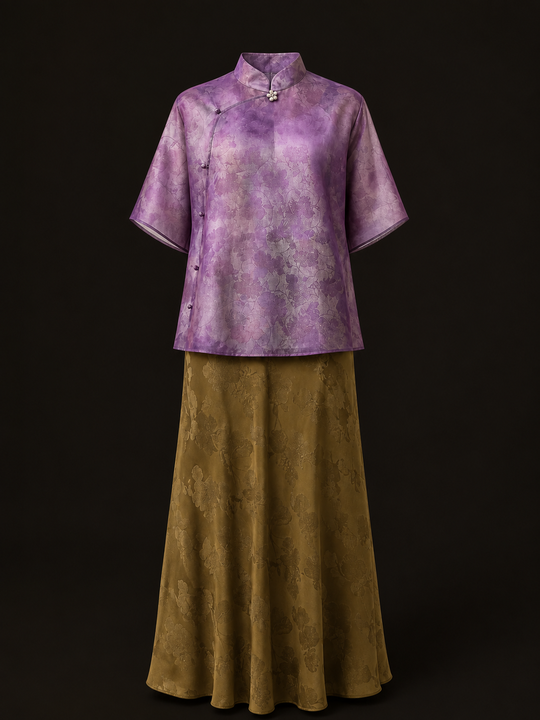 Lilac Olive Skirt Set